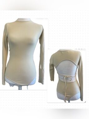 ***OAK Redefined Women’s Cream Long-Sleeve Bodysuit
